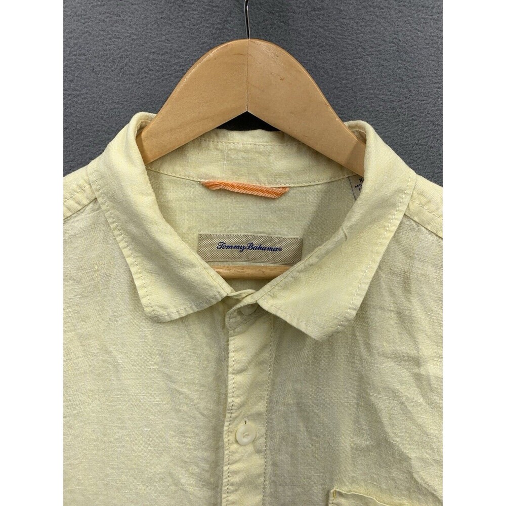 Tommy Bahama 100% Linen Button Up Shirt Men's Size XL Yellow Relax Long Sleeve - Picture 6 of 16